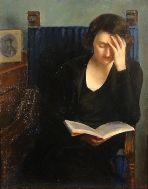 Tullia Socin, Donna che legge, 1932 olio su tela 90x71,5 cm, Museo civico di Bolzano 